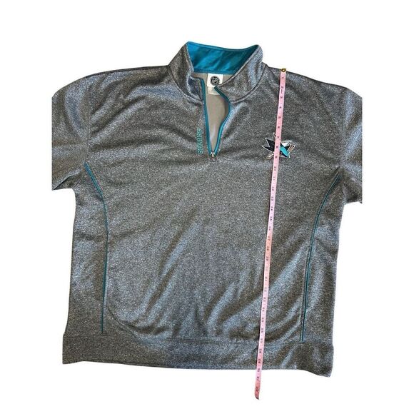 NHL San Jose Sharks Hockey Gray 1/4 Zip Pullover Sweatshirt | Size 2XL - Picture 3 of 8